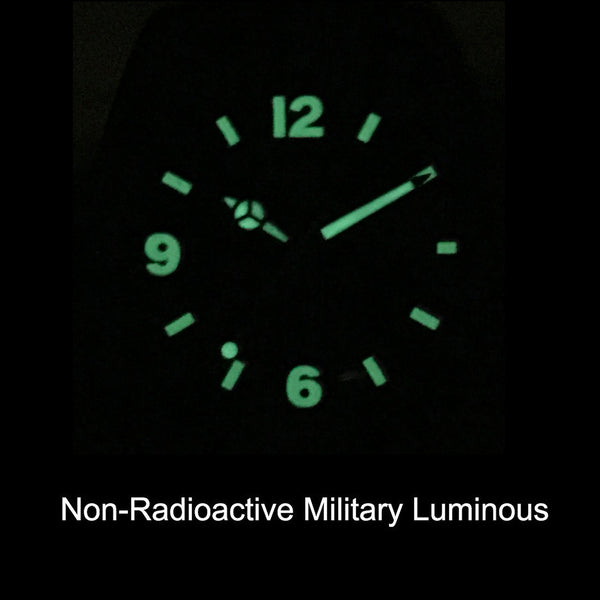 German Military Titanium Watch. GPW Fieldwatch Automatic. 200M W/R. Sapphire Crystal. Soft Black Leatherstrap.