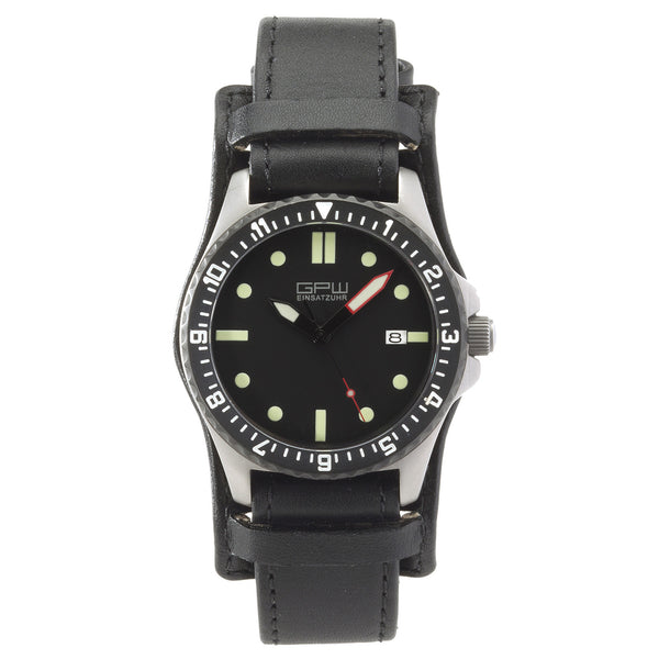 German Military Titanium Automatic Watch. GPW Date. 200M W/R. Sapphire Crystal. German BUND Leatherstrap