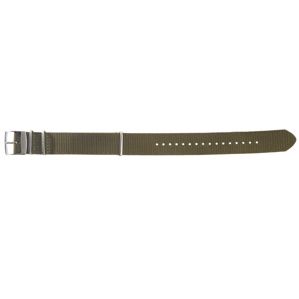 22mm Olive Green Nylon Watch Strap by Arctos-Elite® Germany with Surgical Steel Buckle.