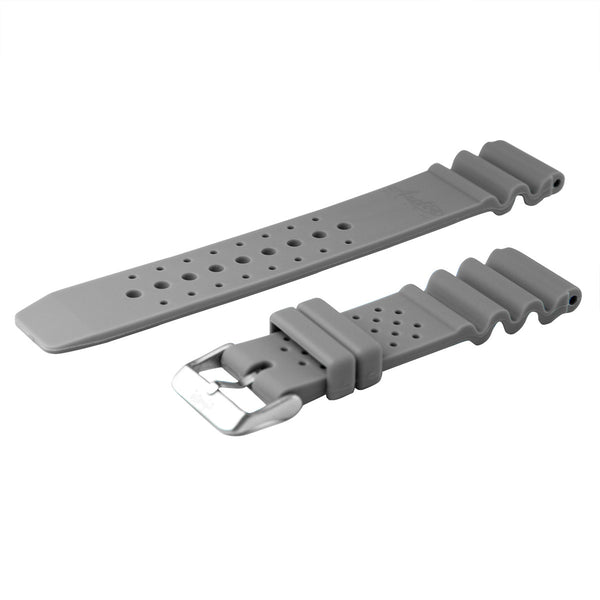 22mm Grey Military PU-Rubber Strap by Arctos-Elite® Germany. Waterproof. Surgical Steel Buckle.